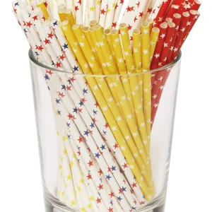 Günstig Papierstrohhalme ”Sternchen” 120 St Ø 6mm, Länge ca. 20 cm