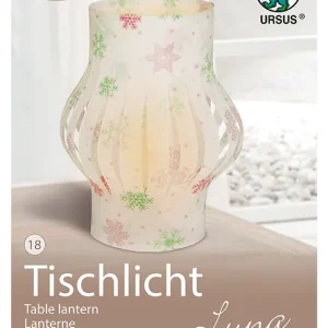 Schnäppchen Tischlicht Luna Schneeflocke 16cm, 6 Blatt, 115g/m²