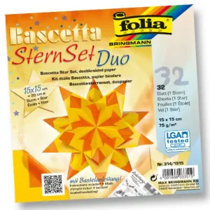 Bascetta-Stern Bastelset Duo Papier, gelb/orange 32 Blatt Sichere Zahlung