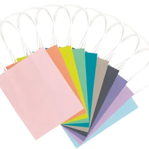 Geprüft Papiertüten 7 Stück, 18x8x21 cm 110g/m², farbig sortiert