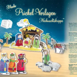 Prickel Vorlagen ”Weihnachtskrippe” blanko, 300g/m² Abverkauf