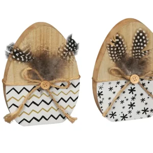 Online Kaufen Holz-Ei schwarz/weiß 12x2x16 cm