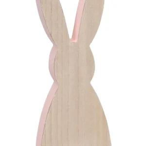 Hase aus Holz 11,5x4,5x24 cm rosa Abverkauf