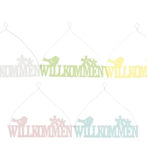 Original Schild ”Willkommen” zum hängen - farbig sortiert