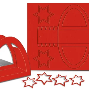 Laternenpackung ”Rundbogen” 5 Stk. Farbe: Rubinrot Preisknaller