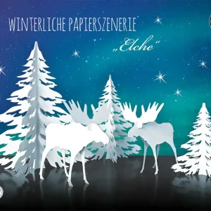 Winterliche Papierszenerie ”Elche” Sale