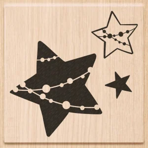 Handgefertigt Stempel ”Stars” 7,1 x 6,9cm
