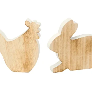 Echt Huhn/Hase weiß/braun 20x2x19 cm