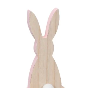 Exklusiv Hase aus Holz 8,5x4x18 cm rosa