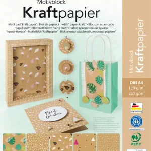 Zertifiziert Motivblock ”Kraftpapier I” DIN A4 10x 120g/m² + 10x 230g/m²
