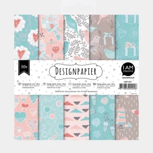 Ausverkauf Design Papier Set Love 15,2x15,2 cm, 50 Stk. 120g/m²