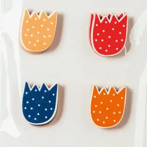 Heute Kaufen Holz-Sticker ”Blumen” 12 Stück