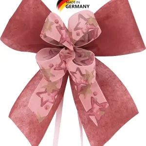 Top-Preis Schultütenschleife weinrot mit Sternen