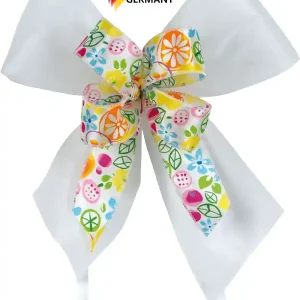 Saisonangebot Schultütenschleife weiß mit Früchten