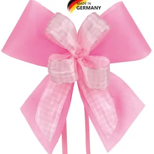 Mengenrabatt Schultütenschleife rosa kariert