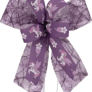 Schultütenschleife pflaume mit Pegasus Highlight