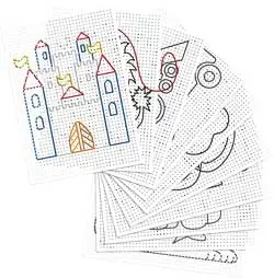 Gratis Versand Stickkarton Tiere weiß, 40 Stück in 10 Motiven