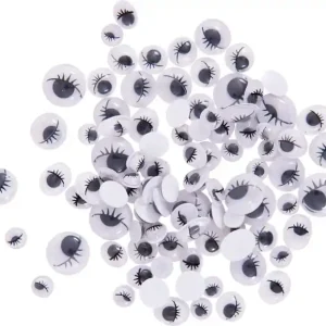 Wackelaugen mit Wimpern, 100 Stück Gratis Versand