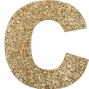Handgefertigt Glitterbuchstabe Maxi C gold