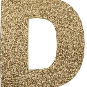 Glitterbuchstabe Maxi D gold Weltweiter Versand