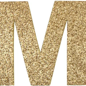 Top-Qualität Glitterbuchstabe Maxi M gold