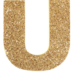 Hochwertig Glitterbuchstabe Maxi U gold
