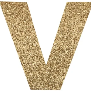 Glitterbuchstabe Maxi V gold Neu