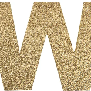 Glitterbuchstabe Maxi W gold Ausverkauf