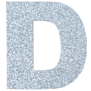 Glitterbuchstabe Maxi D silber Mega-Angebot