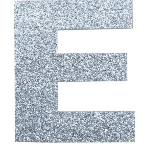 Preisreduziert Glitterbuchstabe Maxi E silber