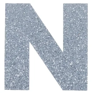 Glitterbuchstabe Maxi N silber Nur Für Kurze Zeit