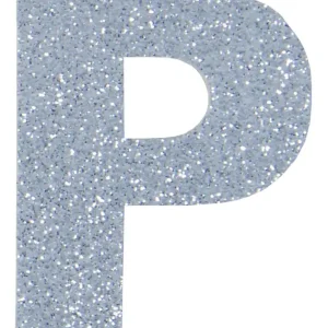 Original Glitterbuchstabe Maxi P silber