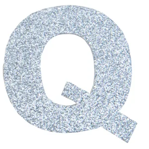 Premium Glitterbuchstabe Maxi Q silber