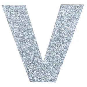 Glitterbuchstabe Maxi V silber Preis Gesenkt