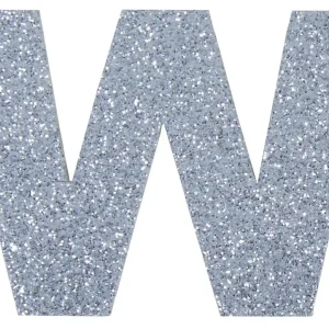 Glitterbuchstabe Maxi W silber Top-Seller