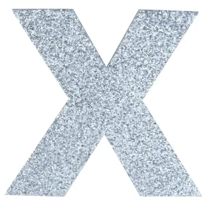 Glitterbuchstabe Maxi X silber Handgefertigt