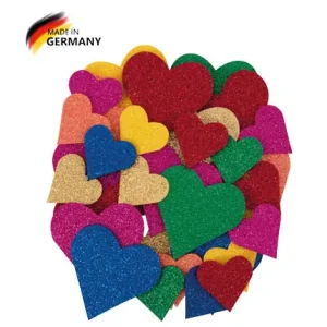 Kostenfreie Lieferung Glitterherzen Intensivtöne, 32 Stück sortiert