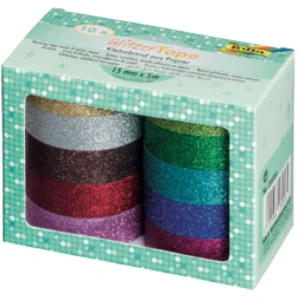 Glittertape Sortiment 10 Stück sortiert Neu