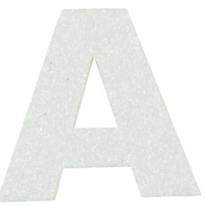 Glitterbuchstabe Maxi A weiß Handgefertigt