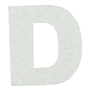 Echt Glitterbuchstabe Maxi D weiß