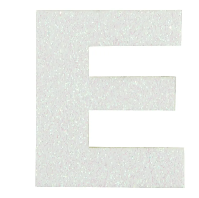 Glitterbuchstabe Maxi E weiß Super-Preis