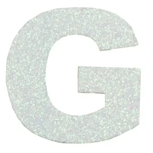 Glitterbuchstabe Maxi G weiß Schneller Versand