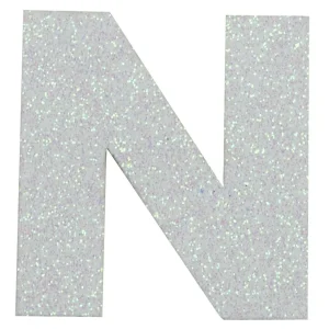 Top-Seller Glitterbuchstabe Maxi N weiß