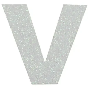 Abverkauf Glitterbuchstabe Maxi V weiß