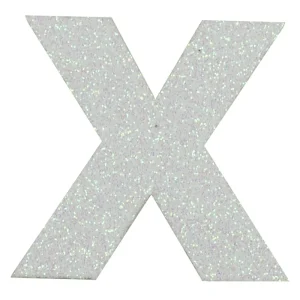 Glitterbuchstabe Maxi X weiß Billig