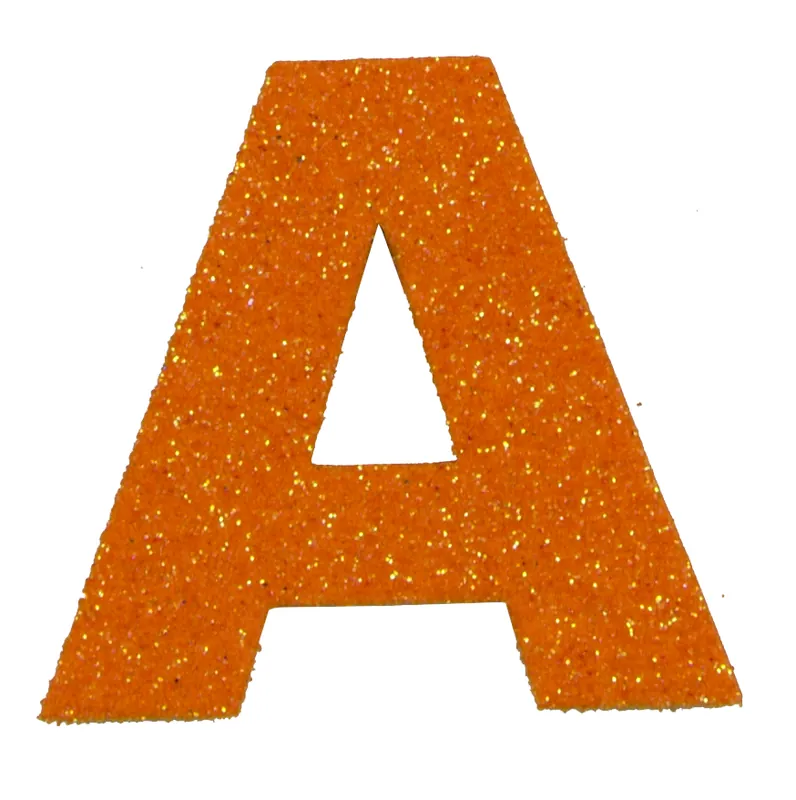Neue Ware Glitterbuchstabe Maxi A mandarine