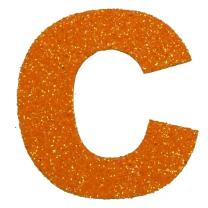 Glitterbuchstabe Maxi C mandarine Sonderangebot