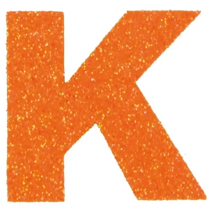 Markenware Glitterbuchstabe Maxi K mandarine