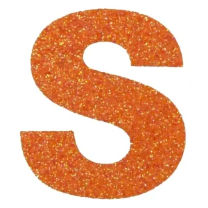 Glitterbuchstabe Maxi S mandarine Nur Heute