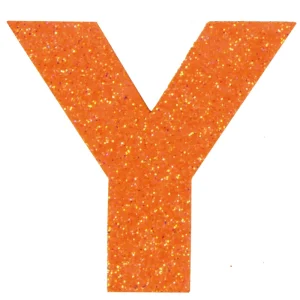 Abverkauf Glitterbuchstabe Maxi Y mandarine